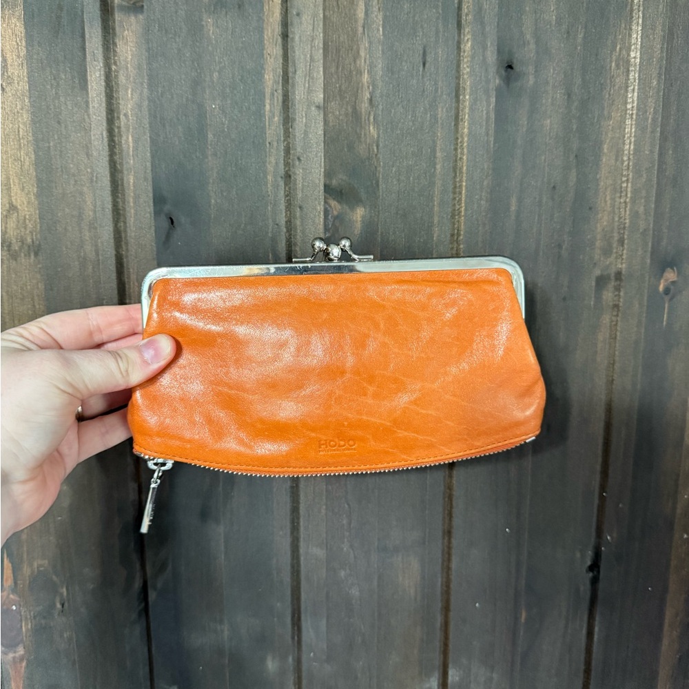 HOBO Tangerine Leather Wristlet
